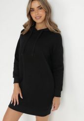 Czarna Bluza Długa z Kapturem Akare. Czarne bluzy sportowe damskie Born2be, m, z polaru. Za 74.99 zł.