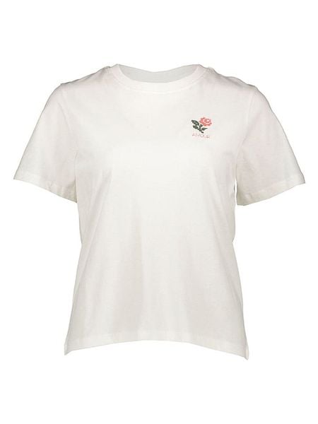 JDY Koszulka "Pisa" w kolorze białym rozmiar: S. Białe bluzki damskie JDY, s, bez wzorów, z bawełny, bez kołnierzyka, bez ramiączek. Za 48.50 zł.