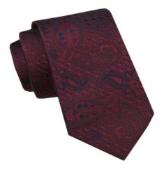 Elegancki Krawat Męski - Alties - Ciemna Czerwień, Wzór Orientalny. Czerwone krawaty i muchy męskie Alties, bez wzorów, z tkaniny, eleganckie. Za 49.00 zł.