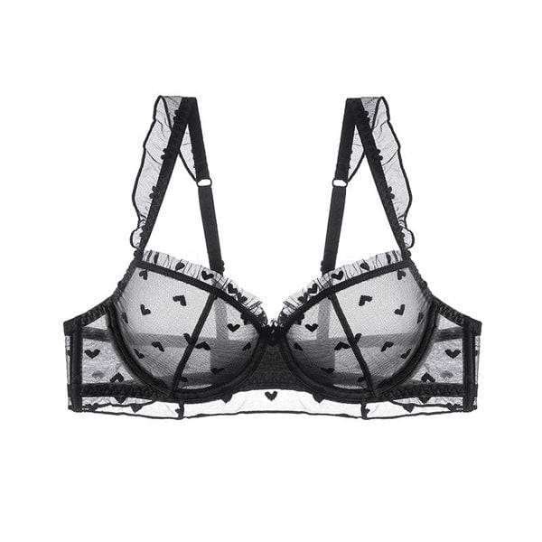 Biustonosz z fiszbinami z delikatnej siateczki Roshni. Fioletowe biustonosze Intica, bez wzorów. Za 129.00 zł.