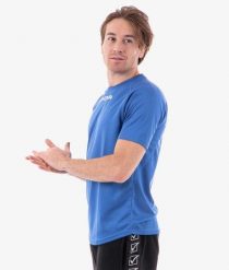 Koszulka piłkarska dla dorosłych Givova One. Niebieskie t-shirty sportowe męskie Givova, m, z materiału, bez ramiączek, do piłki nożnej. Za 32.97 zł.