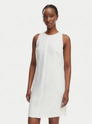 BOSS Sukienka koktajlowa Dinderal 50557447 Biały Regular Fit. Białe sukienki damskie Boss, bez wzorów, z wiskozy, wizytowe, bez kołnierzyka, bez ramiączek. Za 1,349.00 zł.