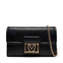Torebka LOVE MOSCHINO. Czarne torebki wieczorowe Love Moschino, bez wzorów, wizytowe, bez kołnierzyka, bez ramiączek. Za 499.99 zł.