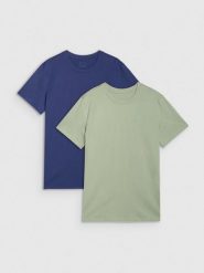 4F T-shirt regular gładki męski (2-pack) - granatowy+khaki XXL. Brązowe t-shirty męskie 4f, m, bez wzorów, z bawełny, bez kołnierzyka. Za 89.99 zł.
