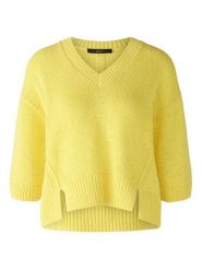 Oui Sweter w kolorze żółtym rozmiar: 42. Żółte swetry klasyczne damskie Oui, bez kołnierzyka. Za 118.01 zł.