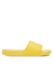 Lacoste Klapki Serve 0.0 7-49CFA0042 Żółty. Żółte klapki damskie Lacoste, bez wzorów, ze skóry, bez obcasa. Za 129.99 zł.