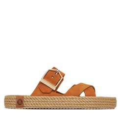 Klapki Bohonomad. Brązowe klapki damskie Bohonomad, bez wzorów, bez obcasa. Za 219.99 zł.