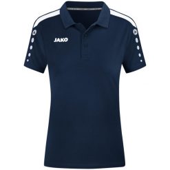 Damska koszulka polo Jako Power. Niebieskie bluzki damskie Jako, bez wzorów, sportowe, bez kołnierzyka, bez ramiączek. Za 151.65 zł.