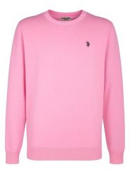 U.S. Polo Assn. Sweter w kolorze różowym rozmiar: M. Różowe swetry męskie U.S. Polo Assn., m, bez wzorów, z bawełny, bez kołnierzyka. Za 161.45 zł.