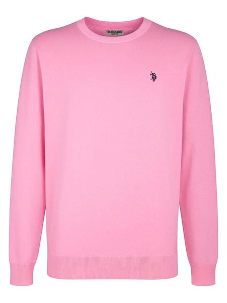 U.S. Polo Assn. Sweter w kolorze różowym rozmiar: M. Różowe swetry męskie U.S. Polo Assn., m, bez wzorów, z bawełny, bez kołnierzyka. Za 144.95 zł.
