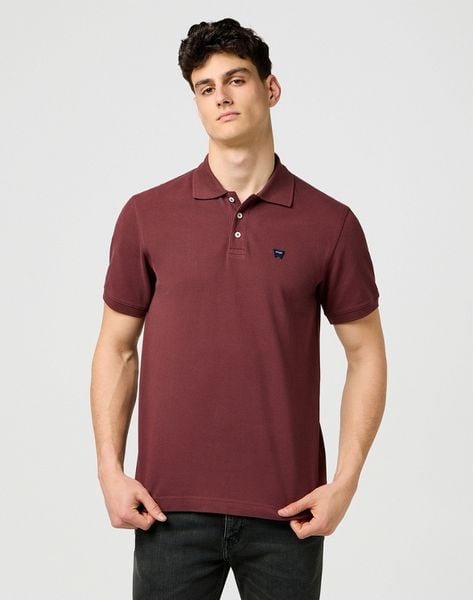 MESKA KOSZULKA POLO WRANGLER POLO SHIRT DECADENT CHOCOLATE 112371398. Czarne koszulki polo męskie Wrangler, m, bez wzorów, bez ramiączek. Za 89.99 zł.