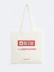 Torba bawełniana unisex Częstochowa 102. Białe torebki klasyczne damskie Big Star, z aplikacjami, z bawełny, z nadrukiem, bez dodatków. Za 4.99 zł.