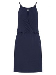 Naturana Sukienka w kolorze granatowym rozmiar: M. Niebieskie sukienki damskie Naturana, na co dzień, m, bez wzorów, bez kołnierzyka, bez ramiączek, mini, proste. Za 96.60 zł.