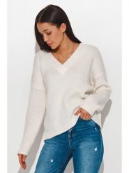 Numinou Sweter w kolorze kremowym rozmiar: onesize. Brązowe swetry klasyczne damskie Numinou, z wełny, bez kołnierzyka. Za 96.60 zł.