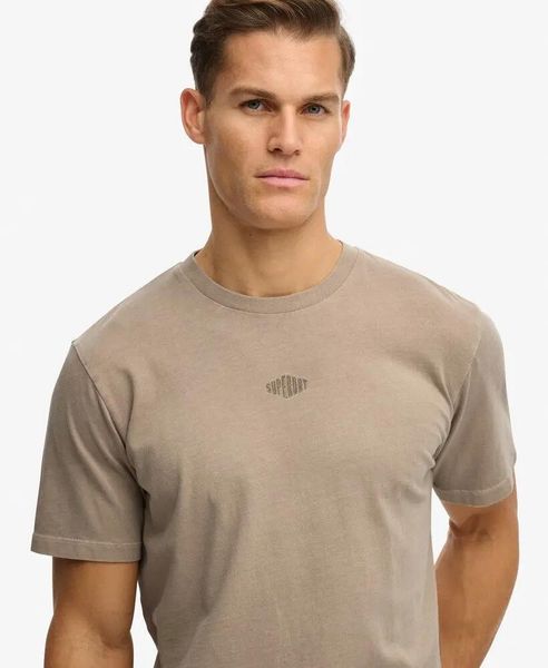 Superdry Micro Logo T-Shirt z bawełny organicznej, krój loose. Brązowe t-shirty damskie Superdry., m, bez wzorów, z bawełny, bez kołnierzyka. Za 162.75 zł.