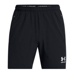 Spodenki piłkarskie męskie Under Armour Challenger Pro Woven. Czarne szorty męskie Under Armour, bez wzorów, sportowe. W wyprzedaży za 129.00 zł.