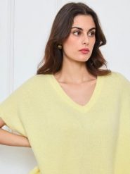 CXL by Christian Lacroix Sweter w kolorze żółtym rozmiar: onesize. Żółte swetry klasyczne damskie CXL by Christian Lacroix, z wełny, bez kołnierzyka. Za 208.99 zł.