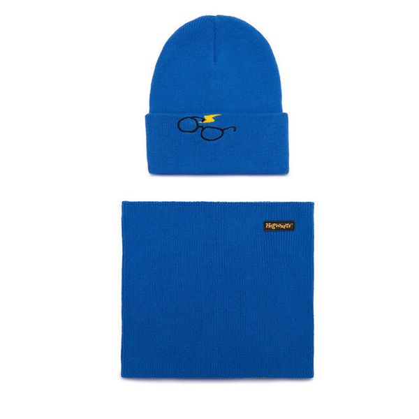 Komplet czapka i komin Harry Potter. Niebieskie szaliki dziecięce harry potter, bez ramiączek. Za 59.99 zł.
