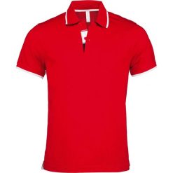 Koszulka polo z piki Kariban. Czerwone koszulki polo męskie KARIBAN, m, bez wzorów, z bawełny, bez ramiączek. Za 167.00 zł.