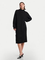 YAS Sukienka dzianinowa Balis 26030704 Czarny Loose Fit. Czarne sukienki damskie YAS, xs, bez wzorów, z dzianiny, bez kołnierzyka, bez ramiączek. Za 269.99 zł.
