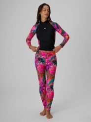 4F Legginsy do pływania i sportów wodnych z filtrem UPF50+ damskie - multikolor S. Brązowe legginsy damskie 4f, s, bez wzorów, z materiału. Za 129.99 zł.