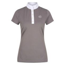 Damska koszulka polo na zawody Euro-Star Hannah. Brązowe bluzki damskie EURO-STAR, bez wzorów, eleganckie, bez kołnierzyka, bez ramiączek. Za 207.50 zł.