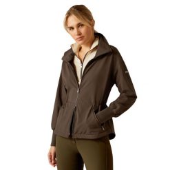 Wodoodporna kurtka jeździecka dla kobiet Ariat Estrade Softshell. Brązowe kurtki softshell damskie Ariat, l, bez wzorów, z elastanu, bez kaptura. Za 831.50 zł.