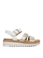 Remonte Sandały CEO-D0Q55-92 Złoty. Żółte sandały damskie Remonte, bez wzorów, ze skóry, bez obcasa, na płaskiej podeszwie. Za 359.99 zł.