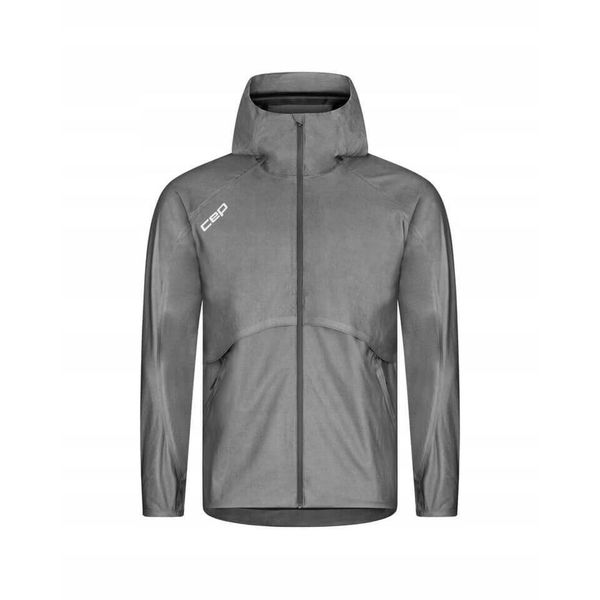Męska kurtka sportowa do biegania przeciwdeszczowa Pro Run 3L CEP. Szare kurtki treningowe męskie CEP, l, bez wzorów, z poliesteru, do biegania. Za 1,499.00 zł.