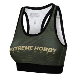Stanik sportowy fitness siłownia MMA EXTREME HOBBY HAVOC. Zielone biustonosze sportowe damskie EXTREME HOBBY, bez wzorów, z elastanu. Za 129.00 zł.