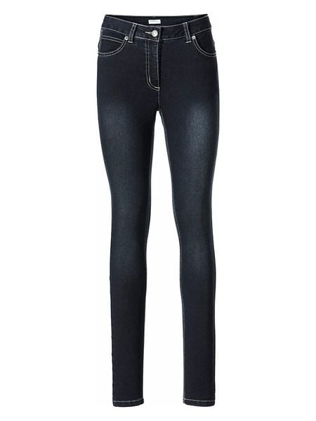 Heine Dżinsy - Skinny fit - w kolorze granatowym rozmiar: W19. Niebieskie jeansy damskie Heine. Za 37.12 zł.