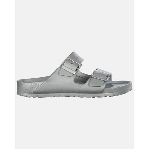 Klapki Birkenstock Arizona Eva Damskie. Szare klapki damskie Birkenstock, bez wzorów, z materiału, bez obcasa. Za 332.00 zł.
