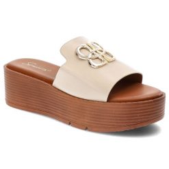 Beżowe Klapki Simius Eleganckie Buty Na Koturnie. Brązowe bikini damskie Simius, bez wzorów. Za 85.00 zł.