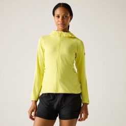 Damska bluza polarowa Huntdale z kapturem i zamkiem błyskawicznym. Żółte bluzy z kapturem damskie Regatta, z elastanu. W wyprzedaży za 169.99 zł.