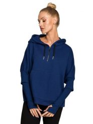 Made of emotion Bluza w kolorze granatowym rozmiar: L/XL. Niebieskie bluzy z kapturem damskie Made Of Emotion, l. Za 180.06 zł.
