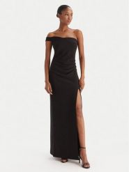 Eleh Sukienka wieczorowa EFW250217 Czarny Regular Fit. Czarne sukienki damskie Eleh, bez wzorów, z syntetyku, wizytowe, bez kołnierzyka, bez ramiączek. Za 469.99 zł.