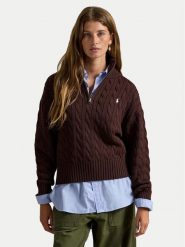 Polo Ralph Lauren Sweter 211963467505 Brązowy Relaxed Fit. Brązowe swetry klasyczne damskie Polo Ralph Lauren, l, z bawełny, bez kołnierzyka. Za 1,199.00 zł.