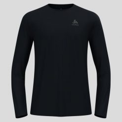 T-shirt à col rond et manches longues Odlo ZEROWEIGHT CHILL-TEC. Czarne t-shirty męskie Odlo, bez wzorów, bez kołnierzyka. Za 264.40 zł.