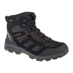 Buty Jack Wolfskin Vojo 3 Texapore Mid 4042462-6055 czarne. Czarne buty trekkingowe męskie z gumy, bez zapięcia. Za 711.58 zł.