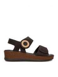 Go Soft Sandały CEO-WI16-ALIA-02 Brązowy. Brązowe sandały damskie GO SOFT, bez wzorów, ze skóry, bez obcasa, na koturnie. Za 169.99 zł.