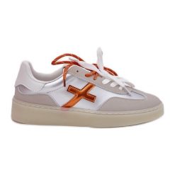 Niskie Buty Sportowe Damskie Srebrne srebrny. Szare buty sportowe na co dzień damskie bez wzorów, ze skóry. Za 139.80 zł.