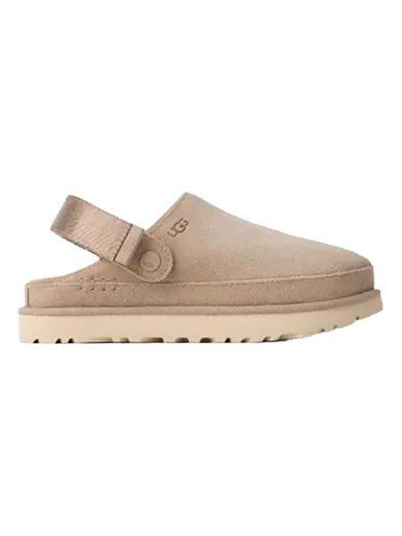 UGG Skórzane kapcie "Goldenstar" w kolorze beżowym rozmiar: 36. Brązowe kapcie damskie Ugg, ze skóry. Za 406.57 zł.