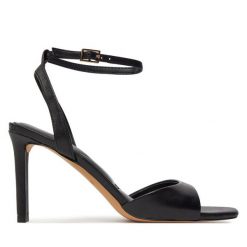 Sandały Aldo. Czarne sandały damskie Aldo, bez wzorów, bez obcasa, na szpilce. Za 339.99 zł.