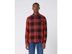 KOSZULA MĘSKA WRANGLER LS 1PKT FLAP SHIRT PICANTE BROWN W5A42LX9H 112130038. Brązowe koszule męskie Wrangler, m, bez wzorów, bez kołnierzyka, bez ramiączek. Za 129.99 zł.