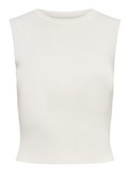 ONLY Top "Majli" w kolorze białym rozmiar: XL. Białe topy damskie Only, xl, bez wzorów, prążkowane, bez kołnierzyka. Za 52.67 zł.
