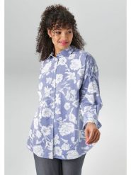 Aniston Bluzka w kolorze niebiesko-białym rozmiar: 44. Białe bluzki damskie Aniston, bez wzorów, z bawełny, bez kołnierzyka, bez ramiączek. Za 78.28 zł.