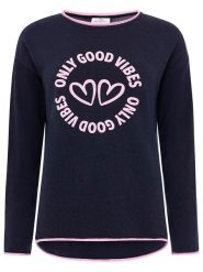 Zwillingsherz Sweter "Only good Vibes" w kolorze granatowym rozmiar: S. Niebieskie swetry klasyczne damskie Zwillingsherz, s, z kaszmiru, bez kołnierzyka. Za 184.89 zł.