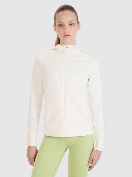 4F Bluza treningowa regular szybkoschnąca damska - biała XS. Białe bluzy sportowe damskie 4f, xs, bez wzorów, z dzianiny. W wyprzedaży za 139.99 zł.