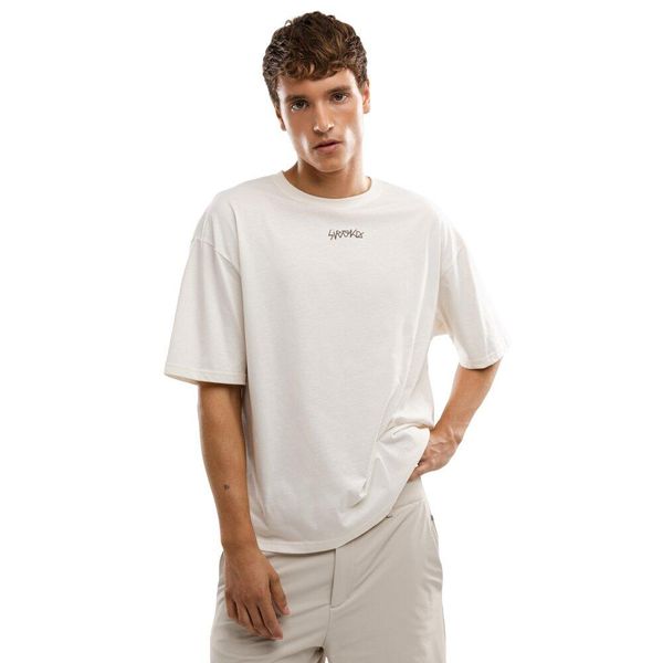 Męski luźny T-shirt Lifestyle Siroko IBZ Ibi Ivory. Brązowe t-shirty męskie SIROKO, m, bez wzorów, z bawełny, bez kołnierzyka. Za 126.00 zł.