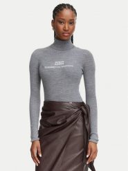 Elisabetta Franchi Golf MK-18B-66E2-V320 Szary Slim Fit. Szare golfy damskie Elisabetta Franchi, bez wzorów, z wełny, bez ramiączek. Za 1,369.00 zł.